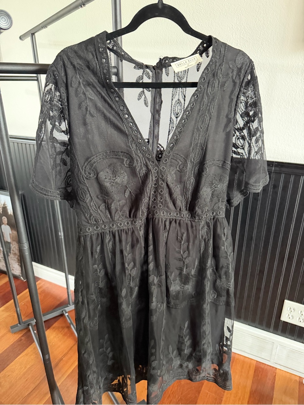 Delicate Lace Black Mini Dress